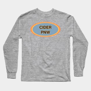 Cider PNW! Gold, Orange, and Fog Grey Retro Vintage Style Long Sleeve T-Shirt